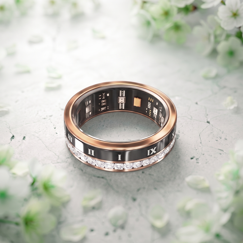 Crystal Luna Smart Ring IP68 Waterproof Sleep and Fitness Tracker Rings - V02