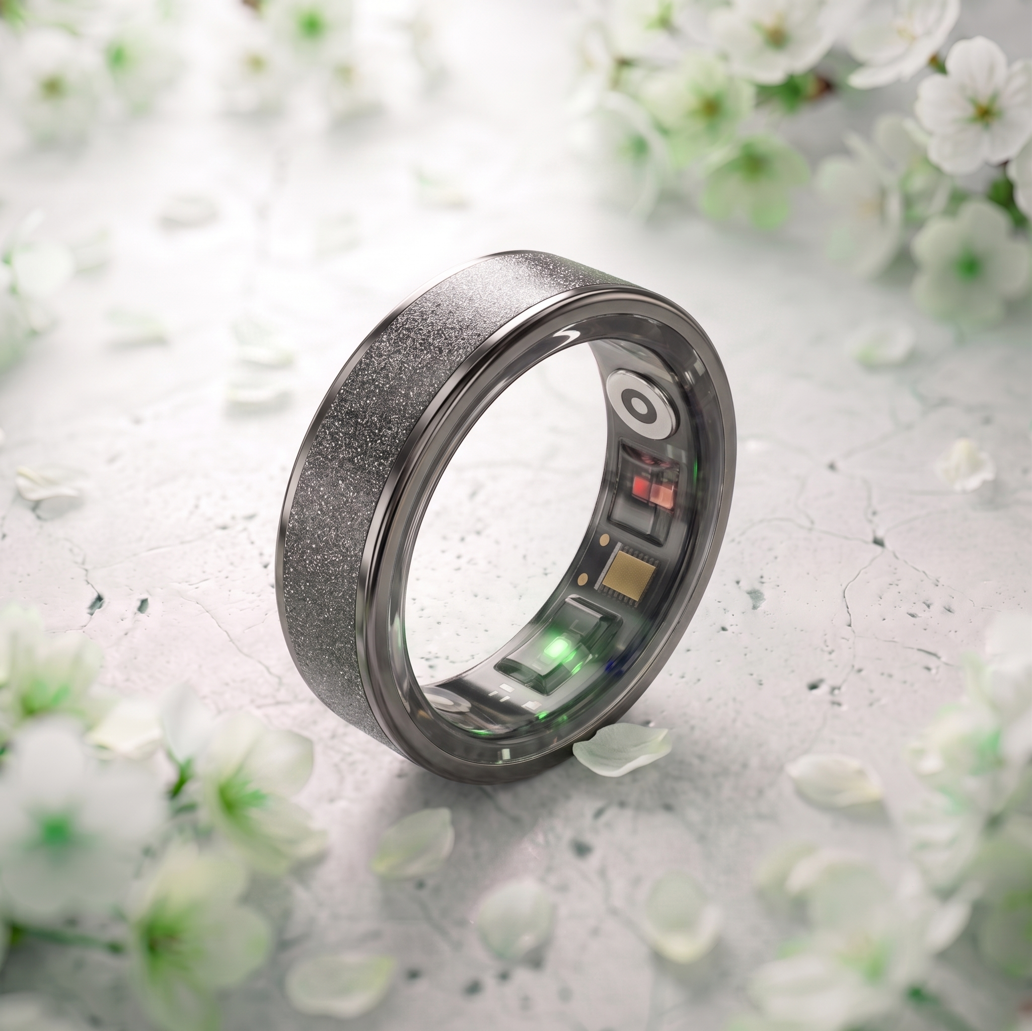 Frosted Luna Smart Ring IP68 Waterproof Sleep and Fitness Tracker Rings